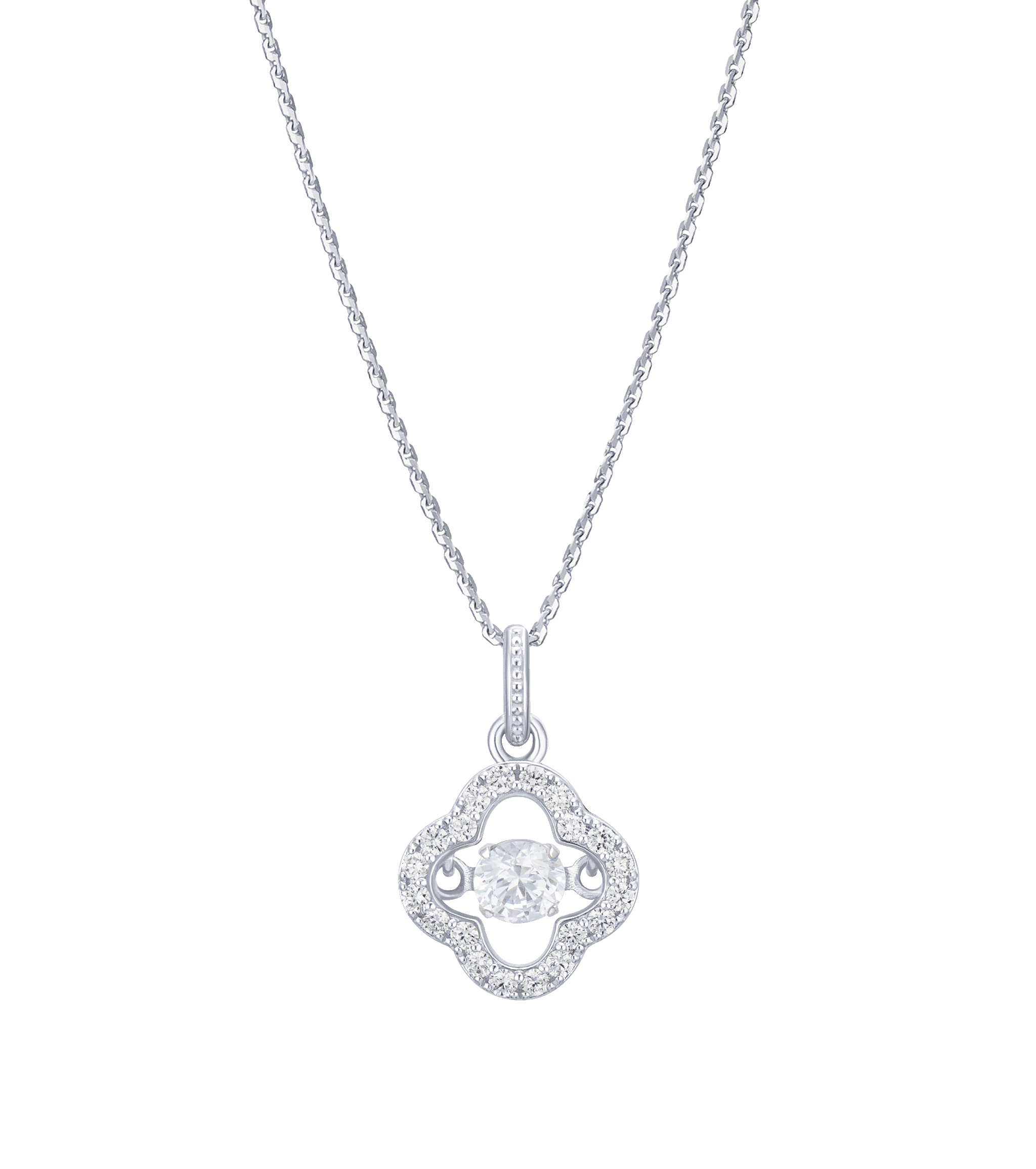 Vỏ mặt dây chuyền Kim cương Vàng trắng DKMUTKC0000U423