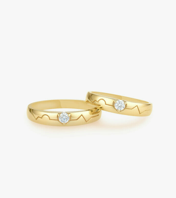 Nhẫn cưới kim cương Vàng 18K DKNCTKV0000C405