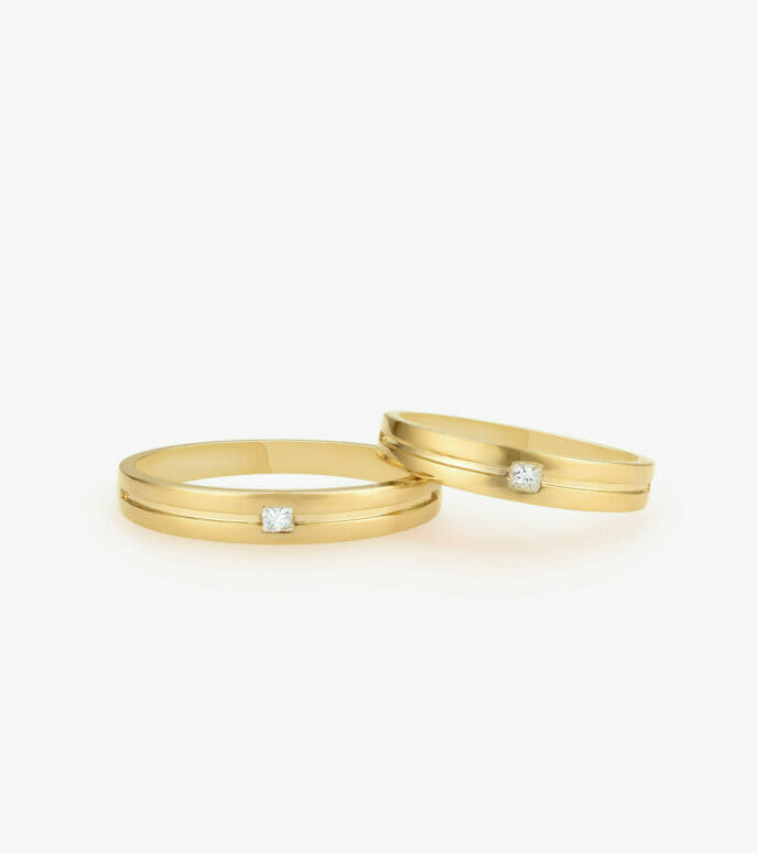 Nhẫn cưới kim cương Vàng 18K DKNCTKV0000C445