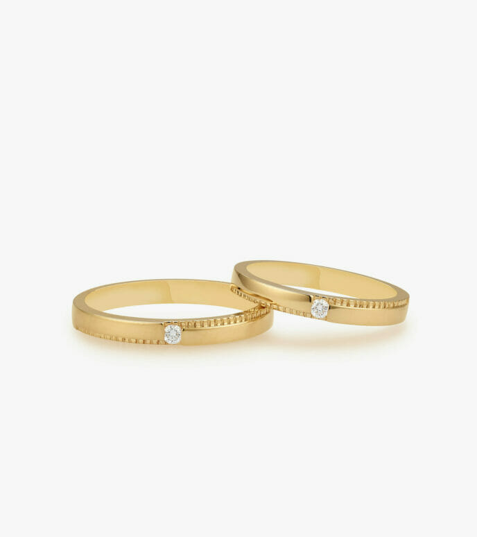 Nhẫn cưới kim cương Vàng 18K DKNCTKV0000C473