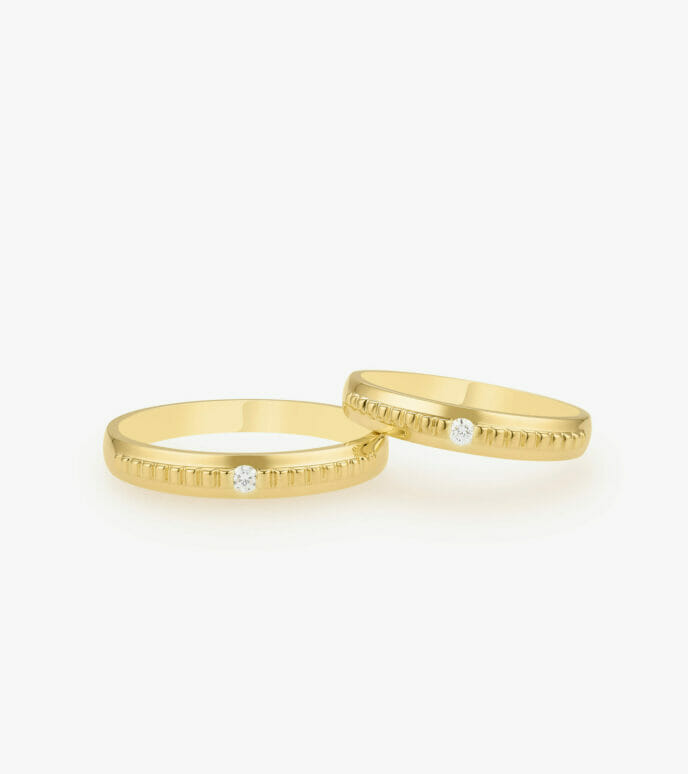 Nhẫn cưới kim cương Vàng 18K DKNCTKV0000C467