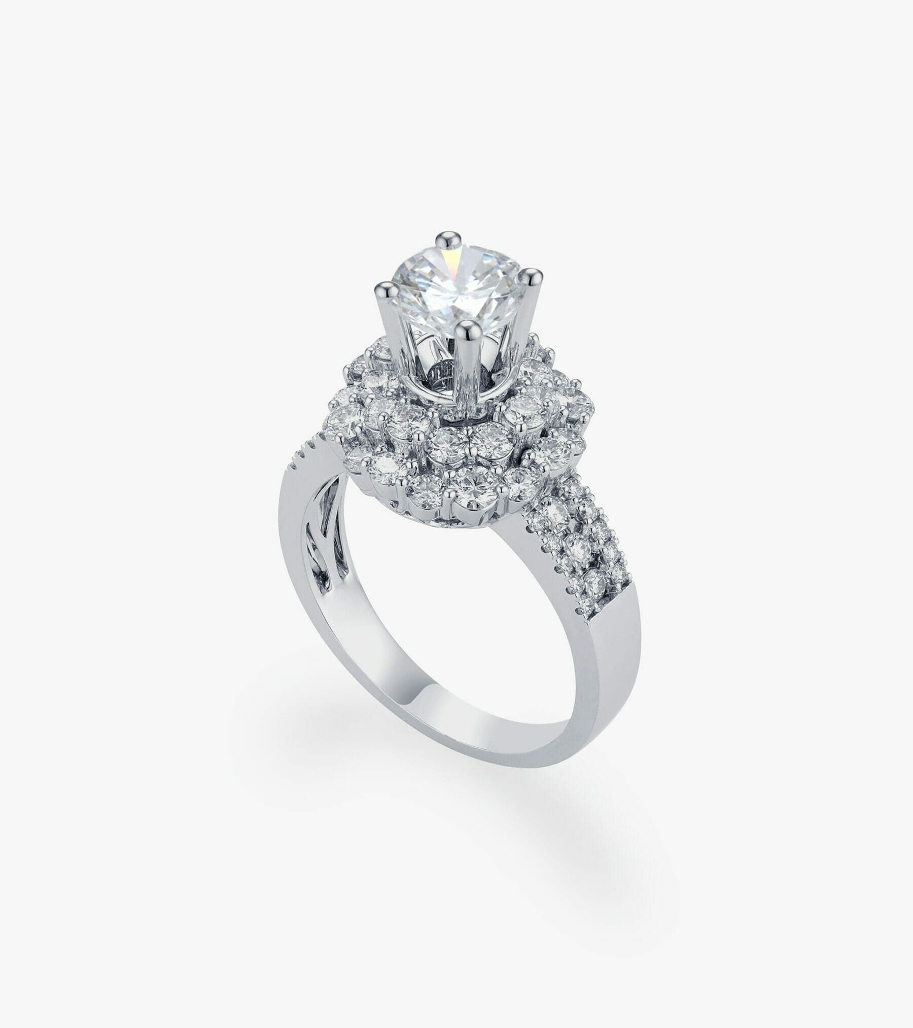 Vỏ nhẫn nữ Kim cương Vàng trắng DKNOTKC0000D158