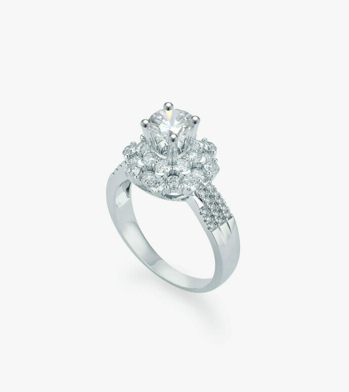 Vỏ nhẫn nữ Kim cương Vàng trắng DKNUTKC0000C753