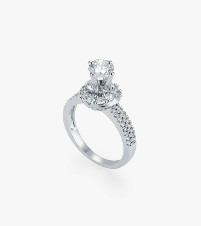Vỏ nhẫn nữ Kim cương Vàng trắng DKNUTKC0000C771