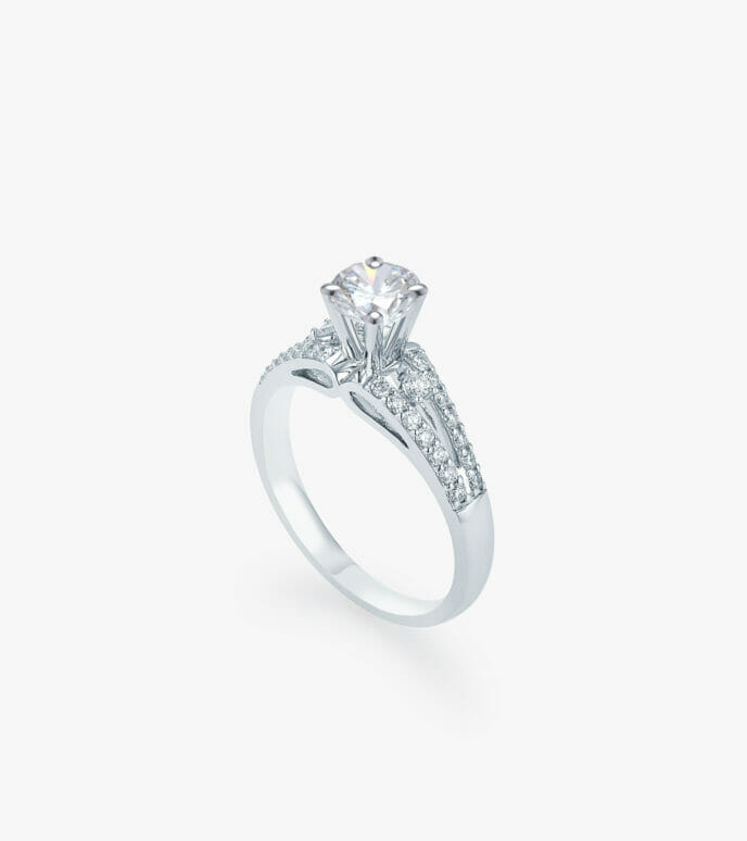 Vỏ nhẫn nữ Kim cương Vàng trắng DKNUTKC0100C653