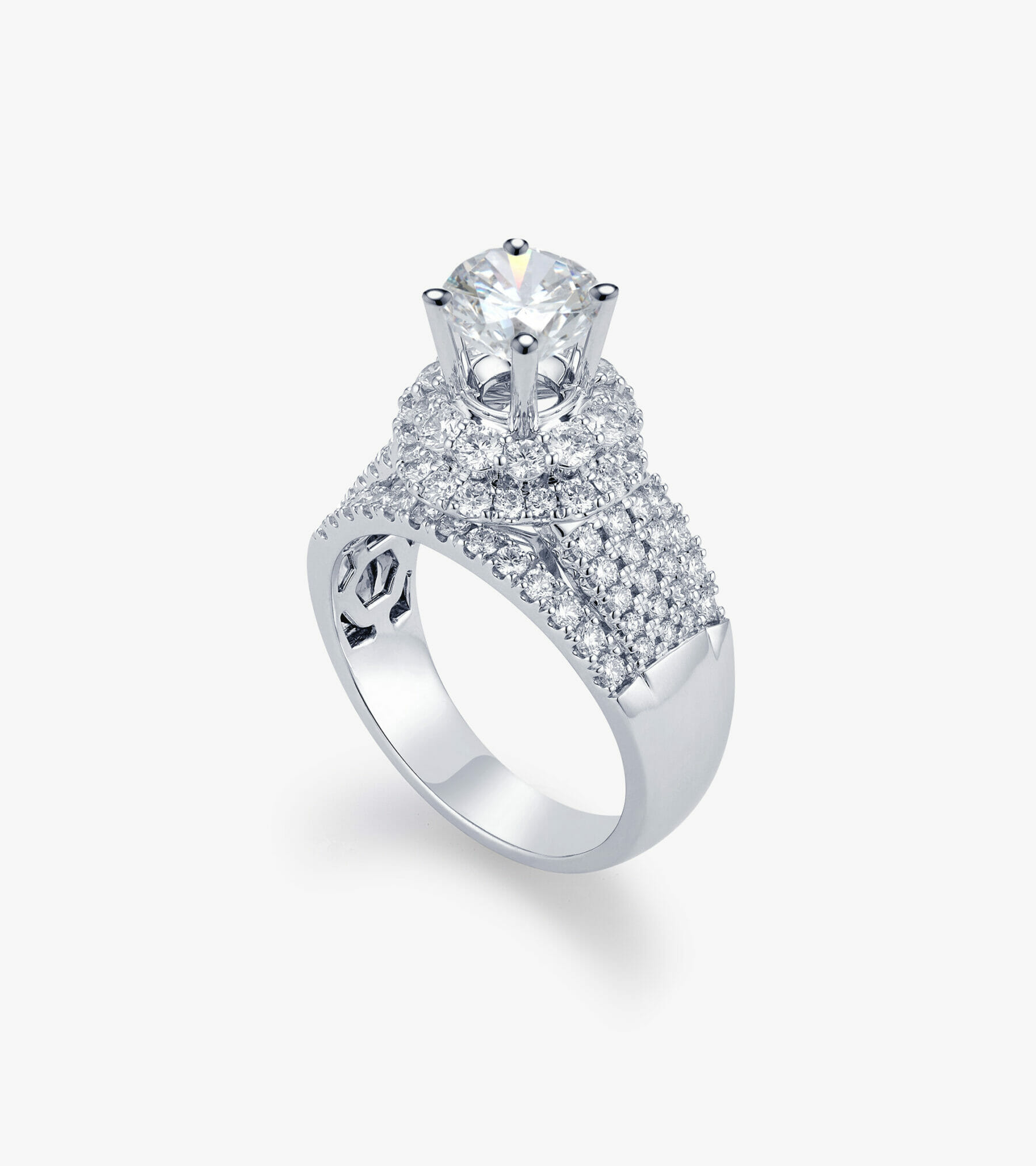 Vỏ nhẫn nữ Kim cương Vàng trắng DKNOTKC0000D160