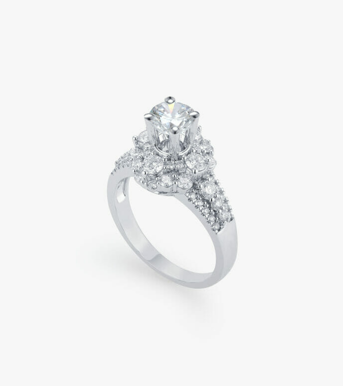 Vỏ nhẫn nữ Kim cương Vàng trắng DKNUTKC0000C775