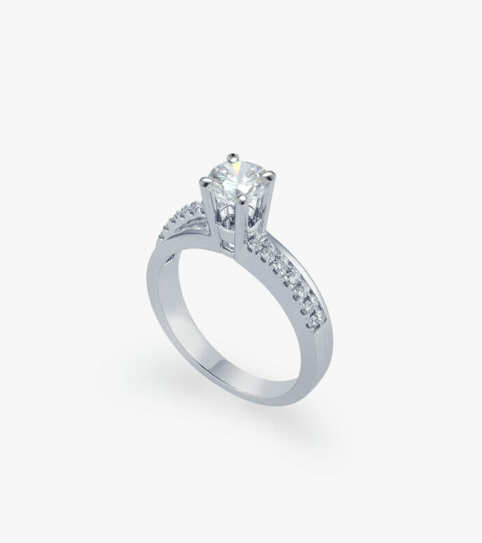 Vỏ nhẫn nữ Kim cương Vàng trắng DKNUTKC0200C912