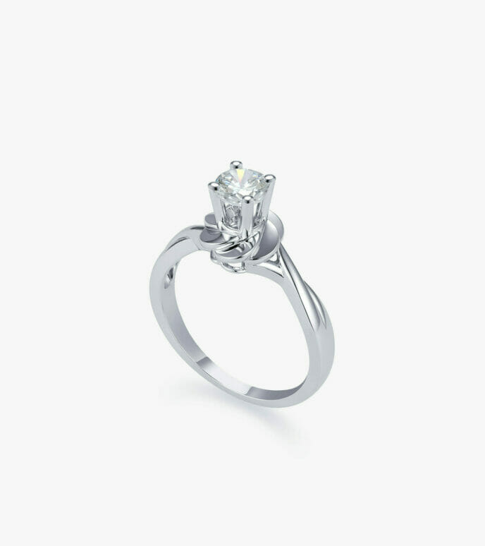 Vỏ nhẫn nữ Kim cương Vàng trắng DKNOTKC0000D135
