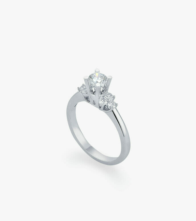 Vỏ nhẫn nữ Kim cương Vàng trắng DKNUTKC0000C857