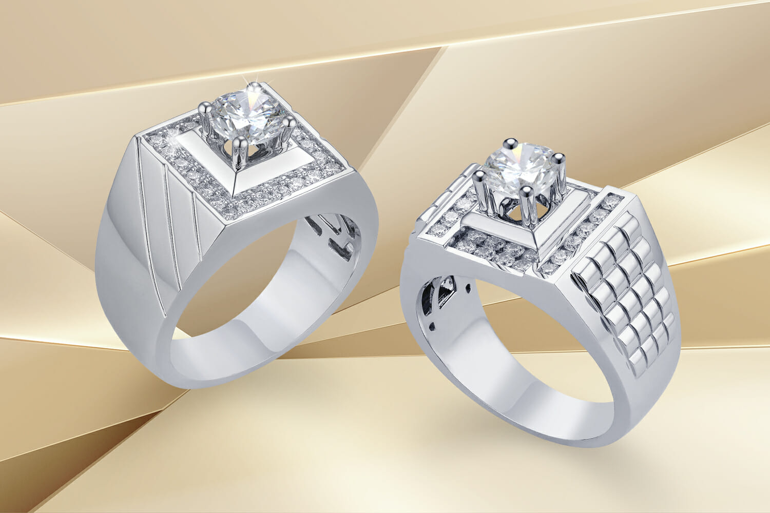 Nhẫn kim cương vàng trắng