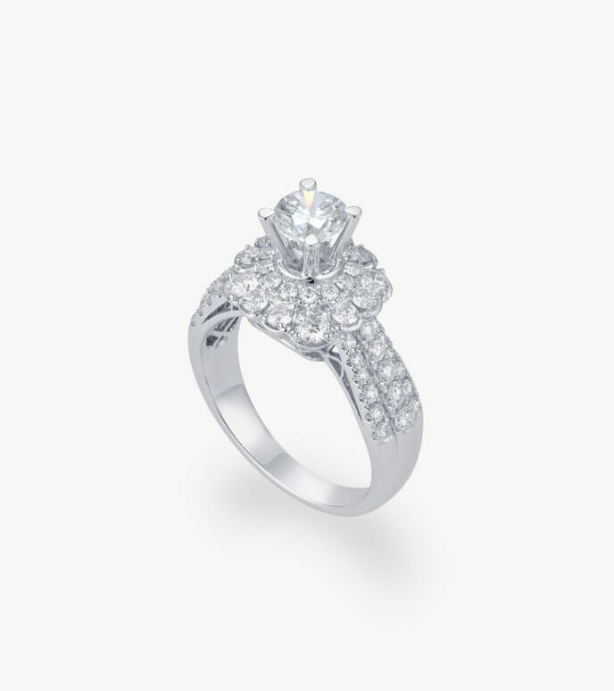 Vỏ nhẫn nữ Kim cương Vàng trắng DKNUTKC0000C828