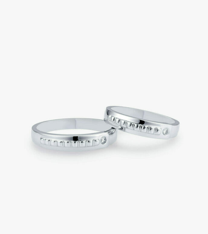 Nhẫn cưới kim cương Vàng trắng DKNCTKC0000C424