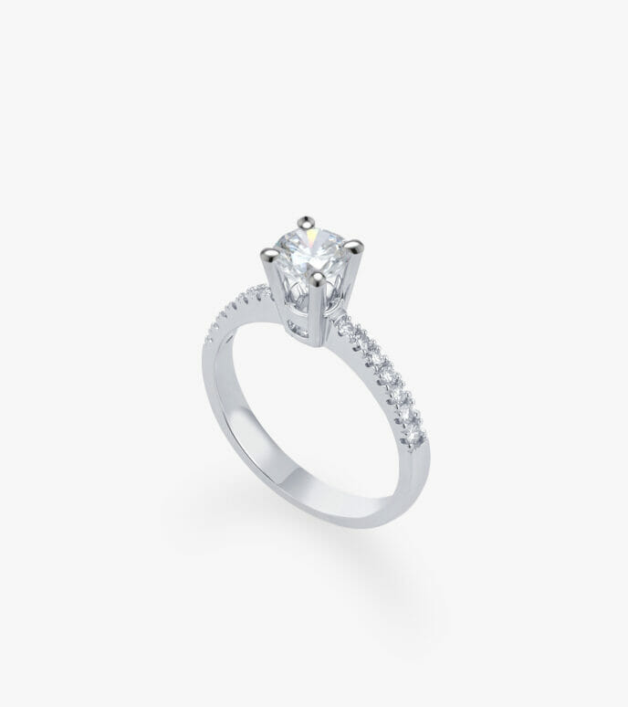 Vỏ nhẫn nữ Kim cương Vàng trắng DKNUTKC0000C647