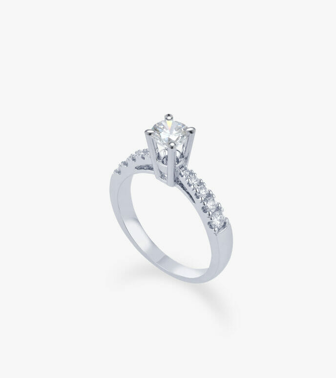 Vỏ nhẫn nữ Kim cương Vàng trắng DKNUTKC0000C672