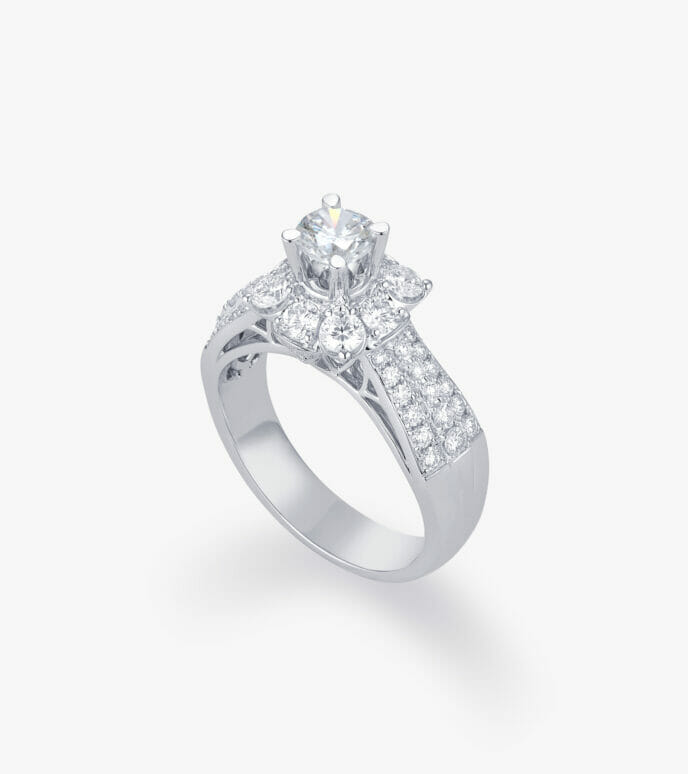 Vỏ nhẫn nữ Kim cương Vàng trắng DKNUTKC0000C844