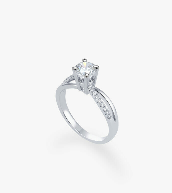 Vỏ nhẫn nữ Kim cương Vàng trắng DKNUTKC0000C859