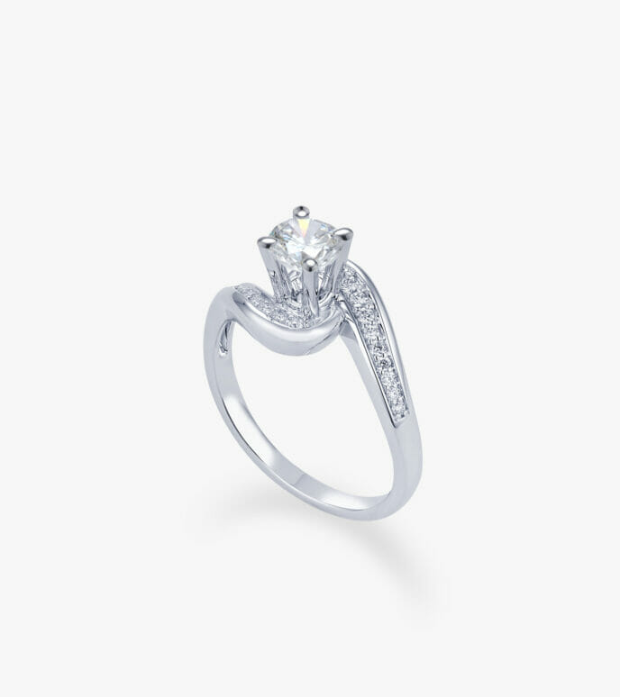 Vỏ nhẫn nữ Kim cương Vàng trắng DKNUTKC0100C864