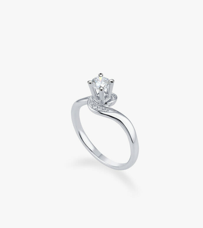 Vỏ nhẫn nữ Kim cương Vàng trắng DKNUTKC0100C865