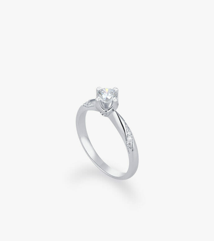 Vỏ nhẫn nữ Kim cương Vàng trắng DKNUTKC0400C861