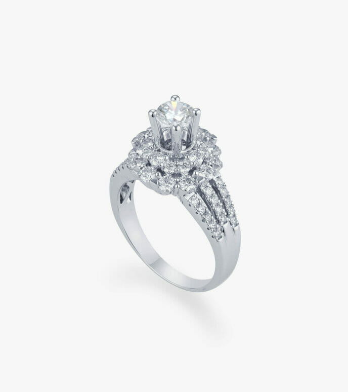 Vỏ nhẫn nữ Kim cương Vàng trắng DKNUTKC0000C764