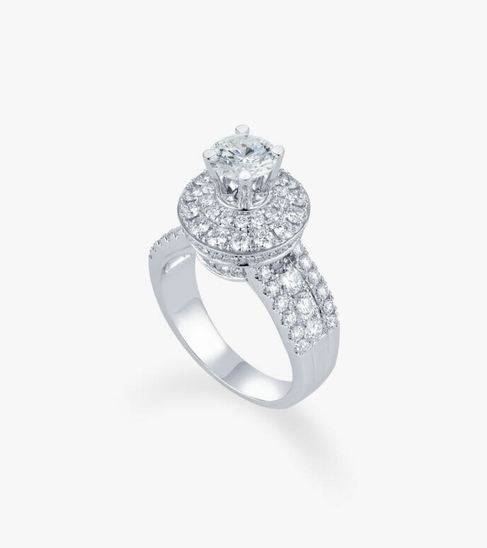 Vỏ nhẫn nữ Kim cương Vàng trắng DKNUTKC0000C815