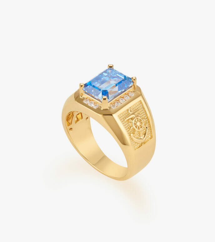 Nhẫn nam Đá màu Swarovski Vàng 18K DWNADKV0100C588