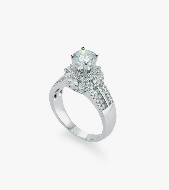 Vỏ nhẫn nữ Kim cương Vàng trắng DKNUTKC0000C776