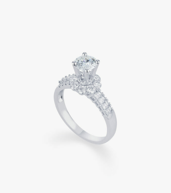 Vỏ nhẫn nữ Kim cương Vàng trắng DKNUTKC0000C750