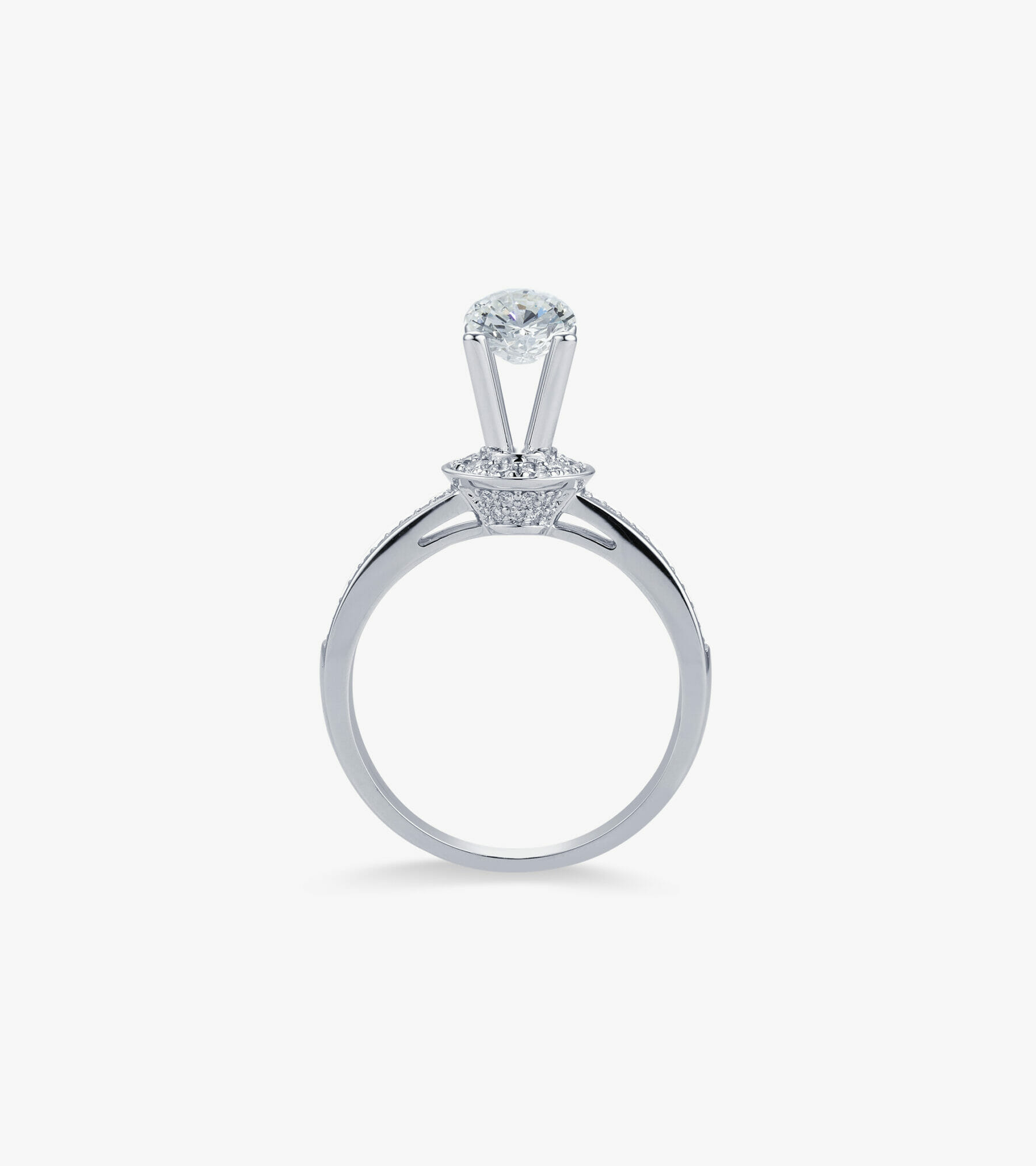 Vỏ nhẫn nữ Kim cương Vàng trắng DKNUTKC0000C906