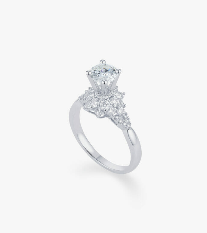 Vỏ nhẫn nữ Kim cương Vàng trắng DKNUTKC0000C907