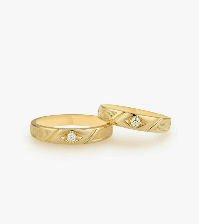 Nhẫn cưới kim cương Vàng 18K DKNCTKV0000C429