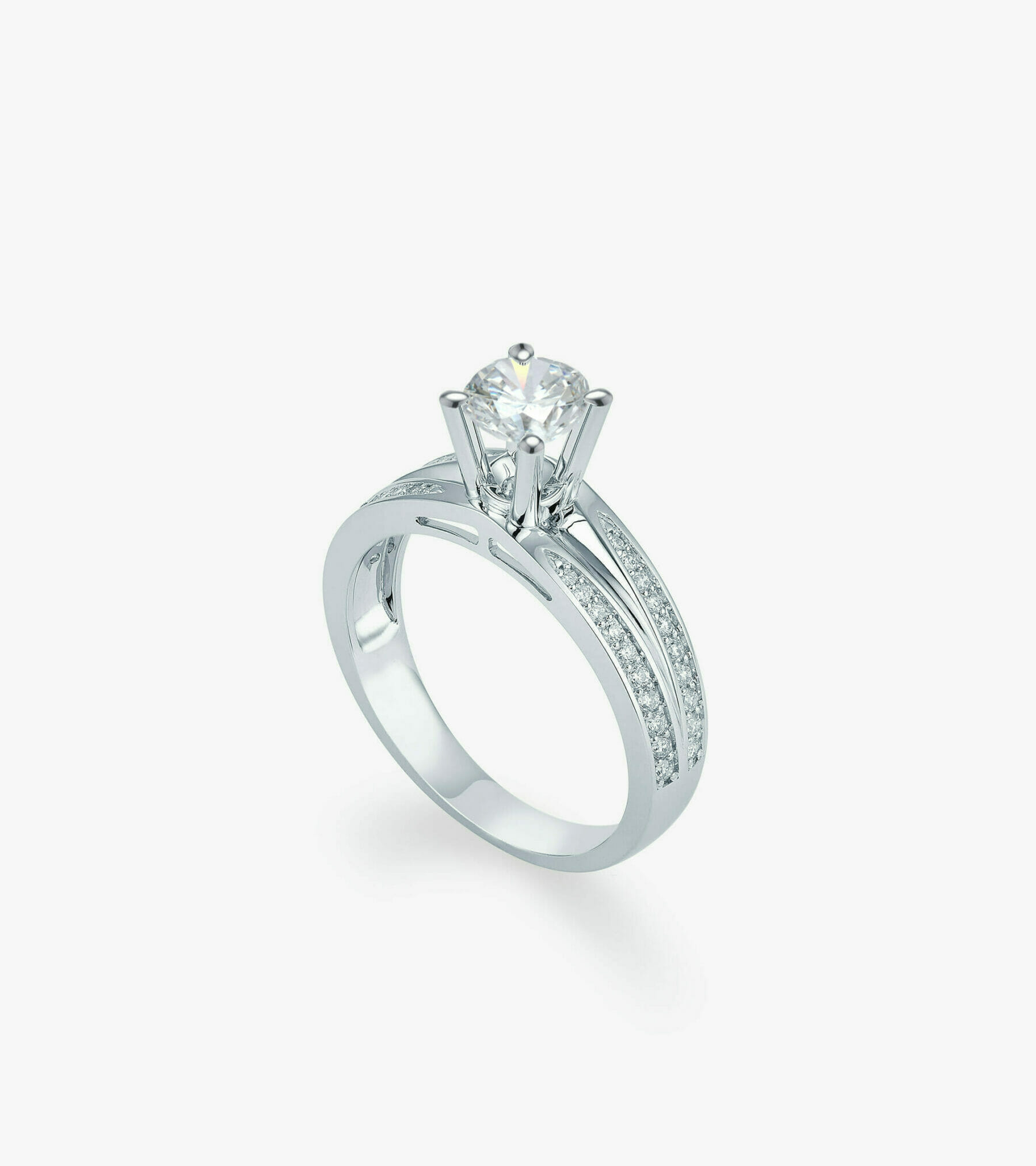 Vỏ nhẫn nữ Kim cương Vàng trắng DKNOTKC0000P061