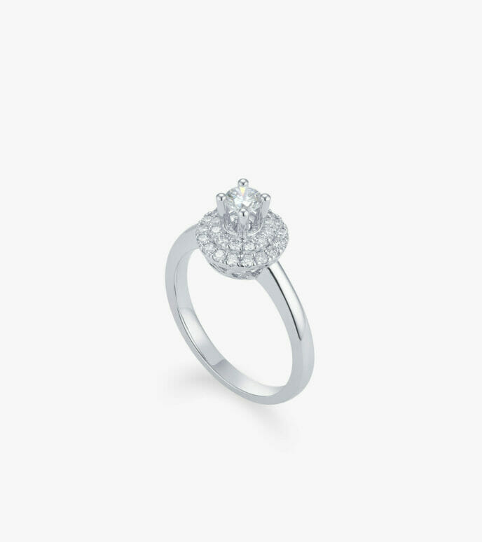 Vỏ nhẫn nữ Kim cương Vàng trắng DKNOTKC0000D099