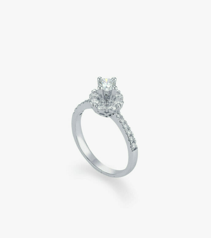 Vỏ nhẫn nữ Kim cương Vàng trắng DKNOTKC0000D111
