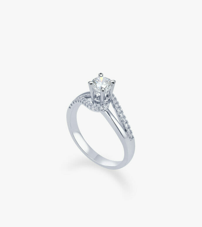 Vỏ nhẫn nữ Kim cương Vàng trắng DKNUTKC0000C735