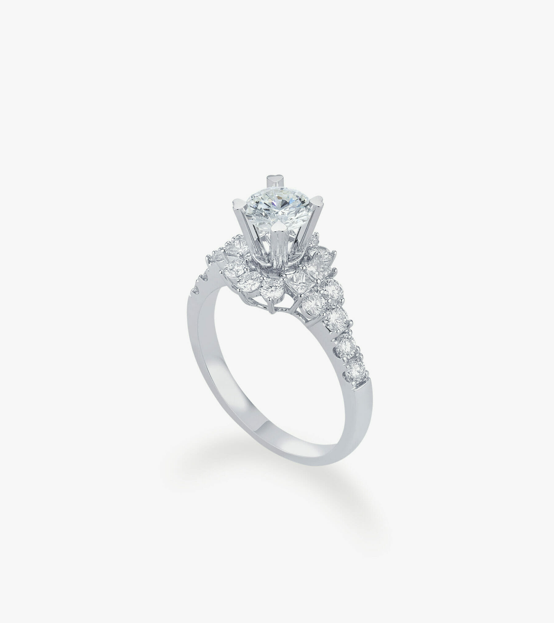 Vỏ nhẫn nữ Kim cương Vàng trắng DKNUTKC0000C913