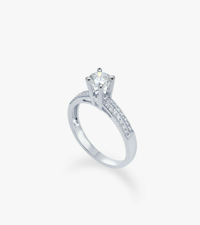 Vỏ nhẫn nữ Kim cương Vàng trắng DKNUTKC0100C652