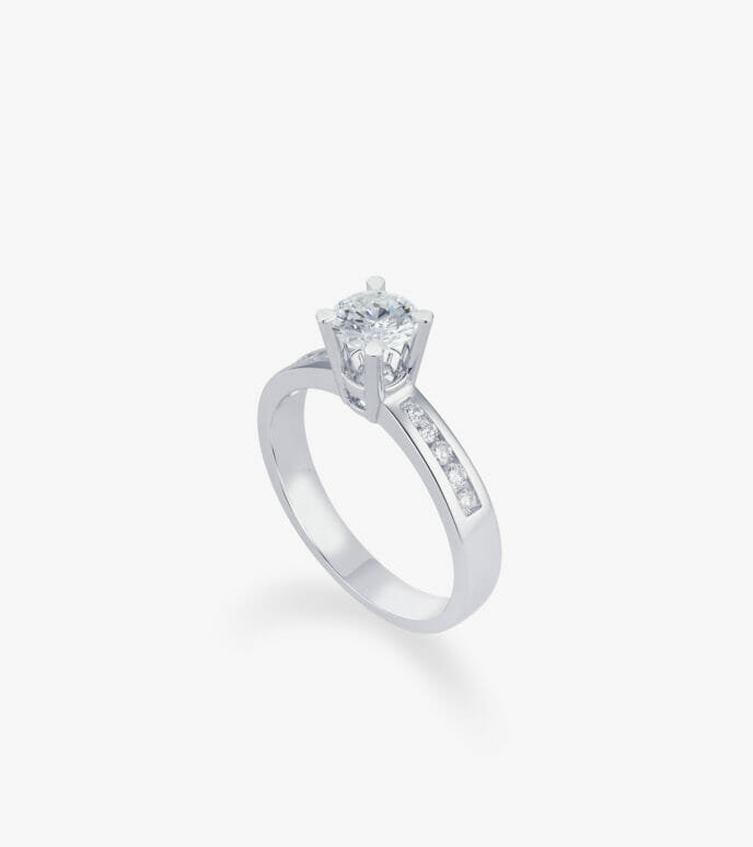 Vỏ nhẫn nữ Kim cương Vàng trắng DKNUTKC0300C911