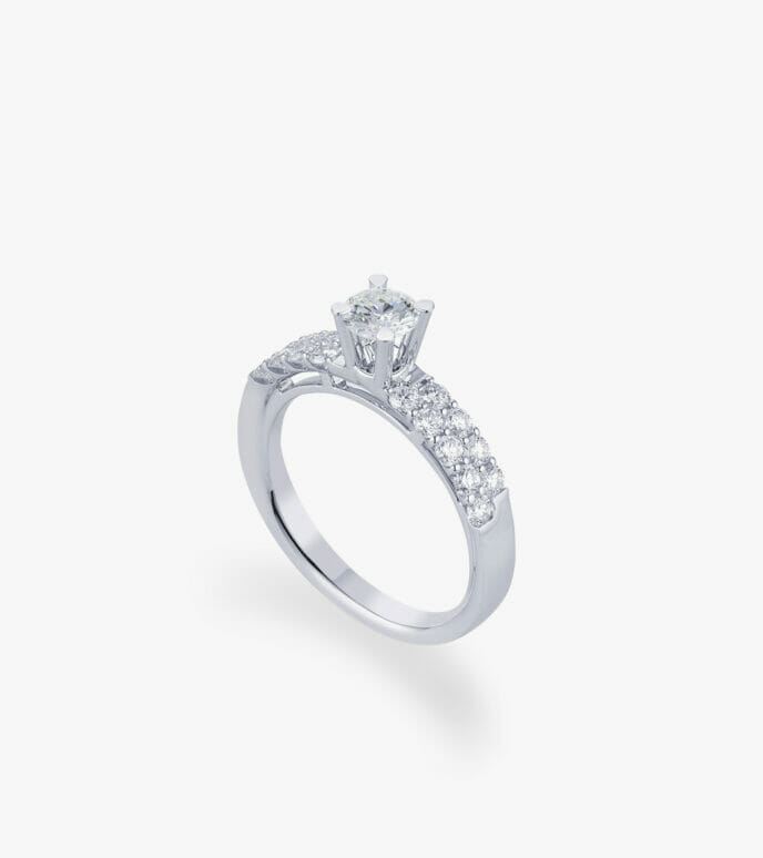 Vỏ nhẫn nữ Kim cương Vàng trắng DKNUTKC0000C700