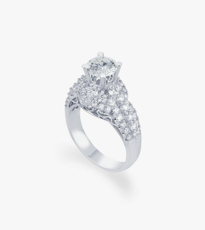 Vỏ nhẫn nữ Kim cương Vàng trắng DKNUTKC0000P451
