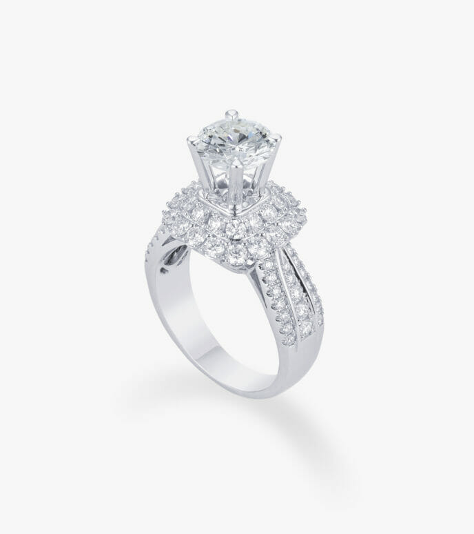 Vỏ nhẫn nữ Kim cương Vàng trắng DKNUTKC0000C809