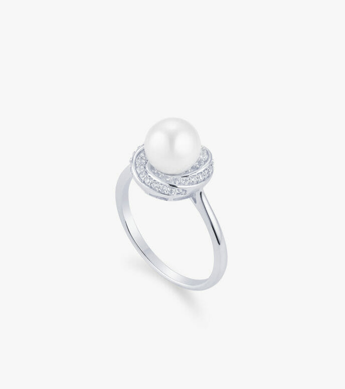 Nhẫn nữ Ngọc trai Vàng trắng DNNUTTT0000R336