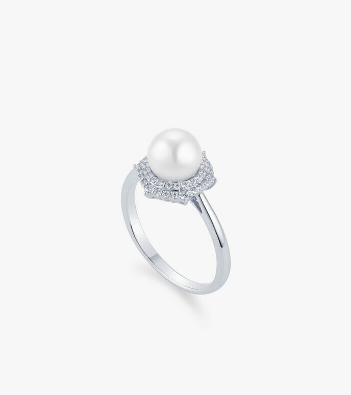 Nhẫn nữ Ngọc trai Vàng trắng DNNUTTT0000R340