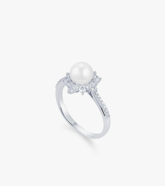 Nhẫn nữ Ngọc trai Vàng trắng DNNUTTT0000R343