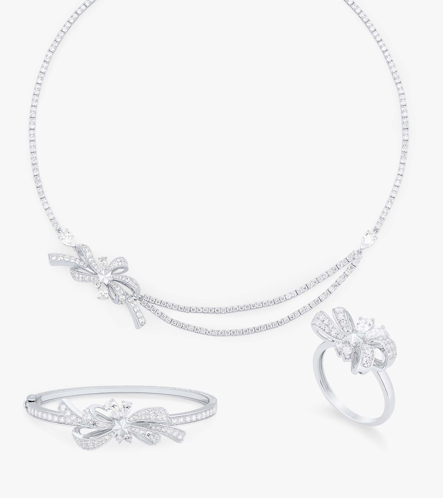 Bộ trang sức Vàng trắng BTS0029